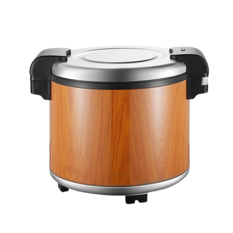 業務用炊飯器 ステンレス製 炊飯器 酵素玄米 大容量 恒温 ノンスティックパン 健康食品 キッチン 学生食堂 玄米/白米保温タンクに最適 (ステンレスカラー 23L) (木目,23L)